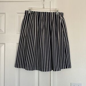 J. Crew Factory navy and white stripped skirt.
